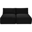 Meridian Shaggy Black Corduroy Performance Fabric Modular Sofa IMAGE 6