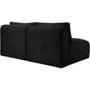 Meridian Shaggy Black Corduroy Performance Fabric Modular Sofa IMAGE 7