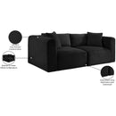 Meridian Shaggy Black Corduroy Performance Fabric Modular Sofa IMAGE 10