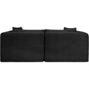 Meridian Shaggy Black Corduroy Performance Fabric Modular Sofa IMAGE 5