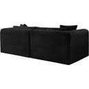Meridian Shaggy Black Corduroy Performance Fabric Modular Sofa IMAGE 7