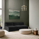 Meridian Shaggy Black Corduroy Performance Fabric Modular Sofa IMAGE 2