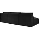 Meridian Shaggy Black Corduroy Performance Fabric Modular Sofa IMAGE 7
