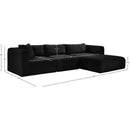 Meridian Shaggy Black Corduroy Performance Fabric Modular Sectional IMAGE 12