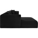 Meridian Shaggy Black Corduroy Performance Fabric Modular Sectional IMAGE 4