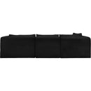 Meridian Shaggy Black Corduroy Performance Fabric Modular Sectional IMAGE 5