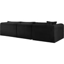 Meridian Shaggy Black Corduroy Performance Fabric Modular Sectional IMAGE 7