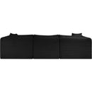 Meridian Shaggy Black Corduroy Performance Fabric Modular Sectional IMAGE 5