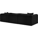 Meridian Shaggy Black Corduroy Performance Fabric Modular Sectional IMAGE 7