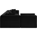 Meridian Shaggy Black Corduroy Performance Fabric Modular Sectional IMAGE 4