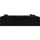 Meridian Shaggy Black Corduroy Performance Fabric Modular Sectional IMAGE 5