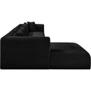 Meridian Shaggy Black Corduroy Performance Fabric Modular Sectional IMAGE 4