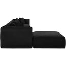 Meridian Shaggy Black Corduroy Performance Fabric Modular Sectional IMAGE 4