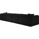 Meridian Shaggy Black Corduroy Performance Fabric Modular Sectional IMAGE 7