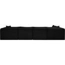Meridian Shaggy Black Corduroy Performance Fabric Modular Sectional IMAGE 5