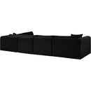 Meridian Shaggy Black Corduroy Performance Fabric Modular Sectional IMAGE 7