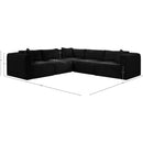 Meridian Shaggy Black Corduroy Performance Fabric Modular Sectional IMAGE 11