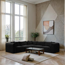 Meridian Shaggy Black Corduroy Performance Fabric Modular Sectional IMAGE 2