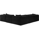 Meridian Shaggy Black Corduroy Performance Fabric Modular Sectional IMAGE 5