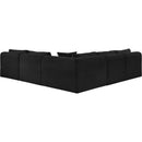Meridian Shaggy Black Corduroy Performance Fabric Modular Sectional IMAGE 5