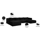 Meridian Shaggy Black Corduroy Performance Fabric Modular Sectional IMAGE 13