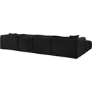 Meridian Shaggy Black Corduroy Performance Fabric Modular Sectional IMAGE 7
