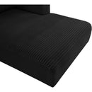 Meridian Shaggy Black Corduroy Performance Fabric Modular Sectional IMAGE 10