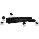 Meridian Shaggy Black Corduroy Performance Fabric Modular Sectional IMAGE 13