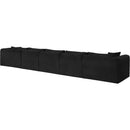 Meridian Shaggy Black Corduroy Performance Fabric Modular Sectional IMAGE 7