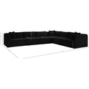 Meridian Shaggy Black Corduroy Performance Fabric Modular Sectional IMAGE 12