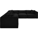 Meridian Shaggy Black Corduroy Performance Fabric Modular Sectional IMAGE 4