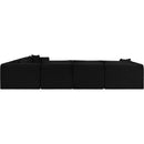Meridian Shaggy Black Corduroy Performance Fabric Modular Sectional IMAGE 5