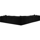 Meridian Shaggy Black Corduroy Performance Fabric Modular Sectional IMAGE 7