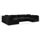 Meridian Shaggy Black Corduroy Performance Fabric Modular Sectional IMAGE 11