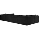 Meridian Shaggy Black Corduroy Performance Fabric Modular Sectional IMAGE 6
