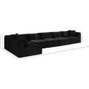 Meridian Shaggy Black Corduroy Performance Fabric Modular Sectional IMAGE 12
