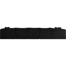 Meridian Shaggy Black Corduroy Performance Fabric Modular Sectional IMAGE 4