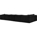 Meridian Shaggy Black Corduroy Performance Fabric Modular Sectional IMAGE 6