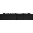 Meridian Shaggy Black Corduroy Performance Fabric Modular Sectional IMAGE 5