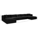 Meridian Shaggy Black Corduroy Performance Fabric Modular Sectional IMAGE 13