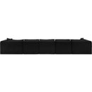 Meridian Shaggy Black Corduroy Performance Fabric Modular Sectional IMAGE 5