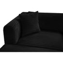 Meridian Shaggy Black Corduroy Performance Fabric Modular Sectional IMAGE 9