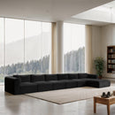 Meridian Shaggy Black Corduroy Performance Fabric Modular Sectional IMAGE 2