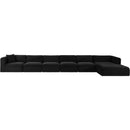 Meridian Shaggy Black Corduroy Performance Fabric Modular Sectional IMAGE 3
