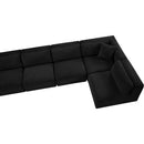 Meridian Shaggy Black Corduroy Performance Fabric Modular Sectional IMAGE 10