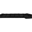 Meridian Shaggy Black Corduroy Performance Fabric Modular Sectional IMAGE 3