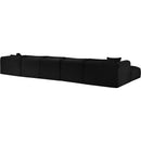 Meridian Shaggy Black Corduroy Performance Fabric Modular Sectional IMAGE 7