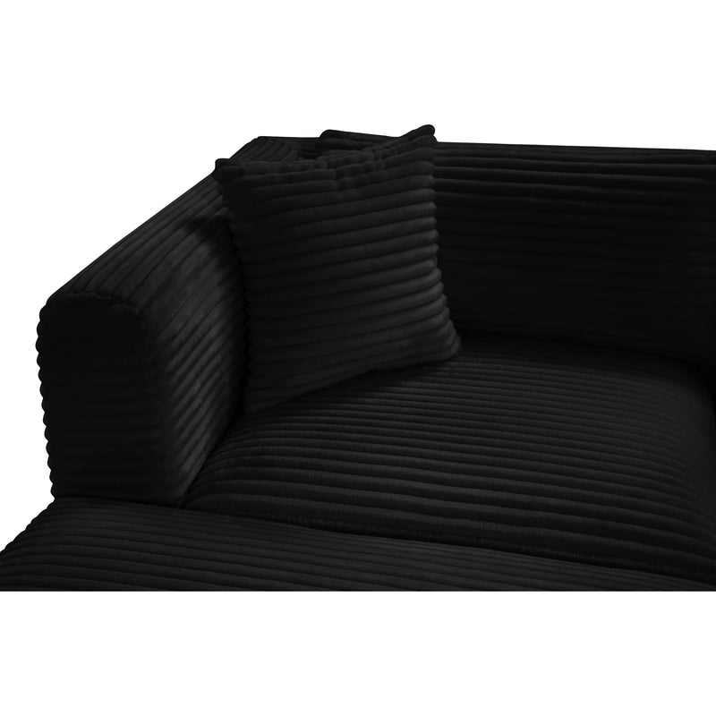 Meridian Shaggy Black Corduroy Performance Fabric Modular Sectional IMAGE 10