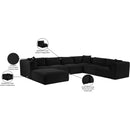 Meridian Shaggy Black Corduroy Performance Fabric Modular Sectional IMAGE 14