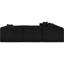 Meridian Shaggy Black Corduroy Performance Fabric Modular Sectional IMAGE 5